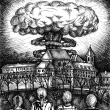 Kresba, která bude sloužit jako hlavní motiv plakátu pro tradiční hardcore/punkovou fiestu Killed by Brno Vol.12 a oslavu 15ti let působení kapely See You In Hell